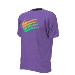 Nike Men Digi Swoosh Short Sleeve Hydroguard Purple Size M